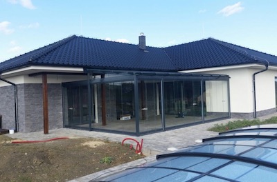 Zasklení terasy u RD Brno Ivančice - duben 2017